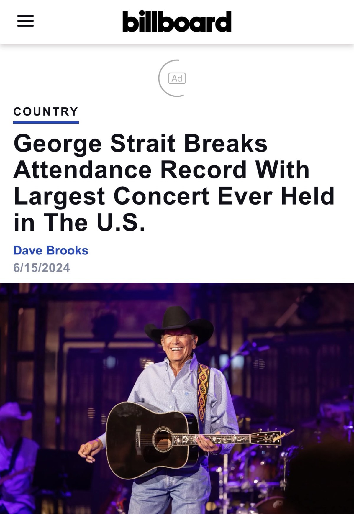 Billboard, George Strait breaks attendance record at Kyle Field